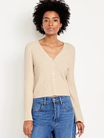 Textured Bouclé Button-Down Sweater