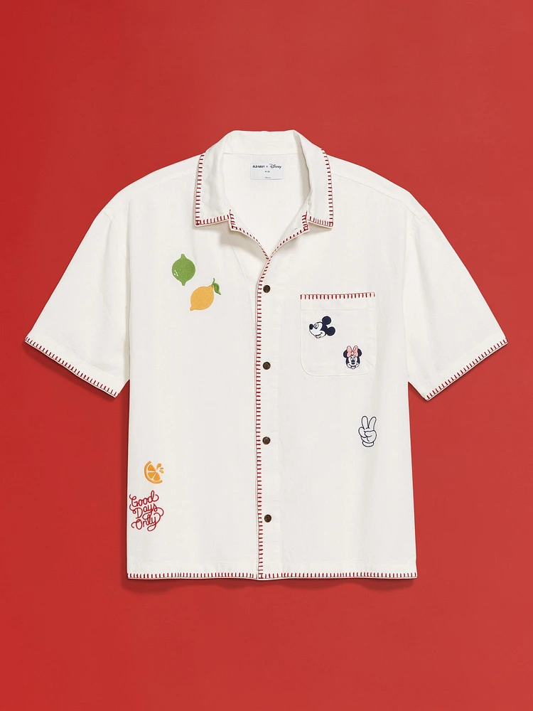 Old Navy x Disney© Linen-Blend Cropped Utility Shirt