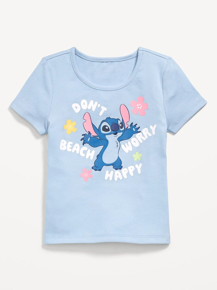 Disney© Stitch Fitted Ribbed Graphic T-Shirt for Girls