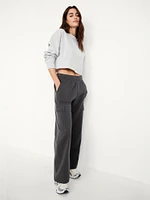 High-Waisted SoComfy Cargo Wide-Leg Sweatpants