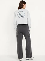 High-Waisted SoComfy Cargo Wide-Leg Sweatpants