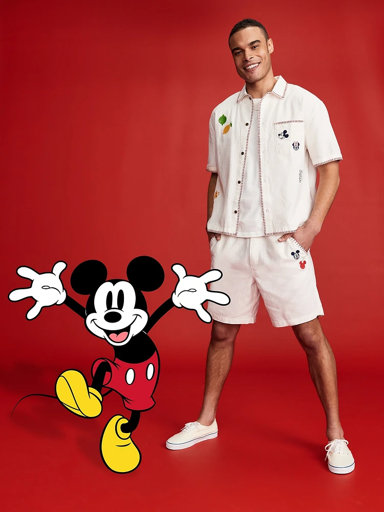 Old Navy x Disney© Linen-Blend Cropped Utility Shirt