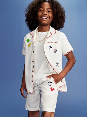 Old Navy x Disney© Mickey Mouse Knee Length Linen-Blend Shorts for Boys