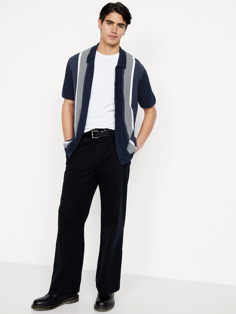 Button-Down Striped Polo
