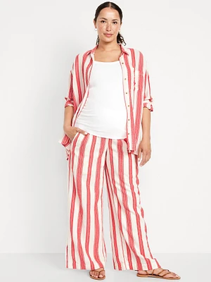 Pantalon à jambe large avec panneau rabattable de maternité