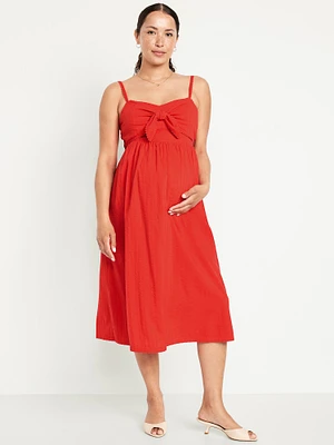 Robe de maternité ajustée et évasée nouée à l’avant
