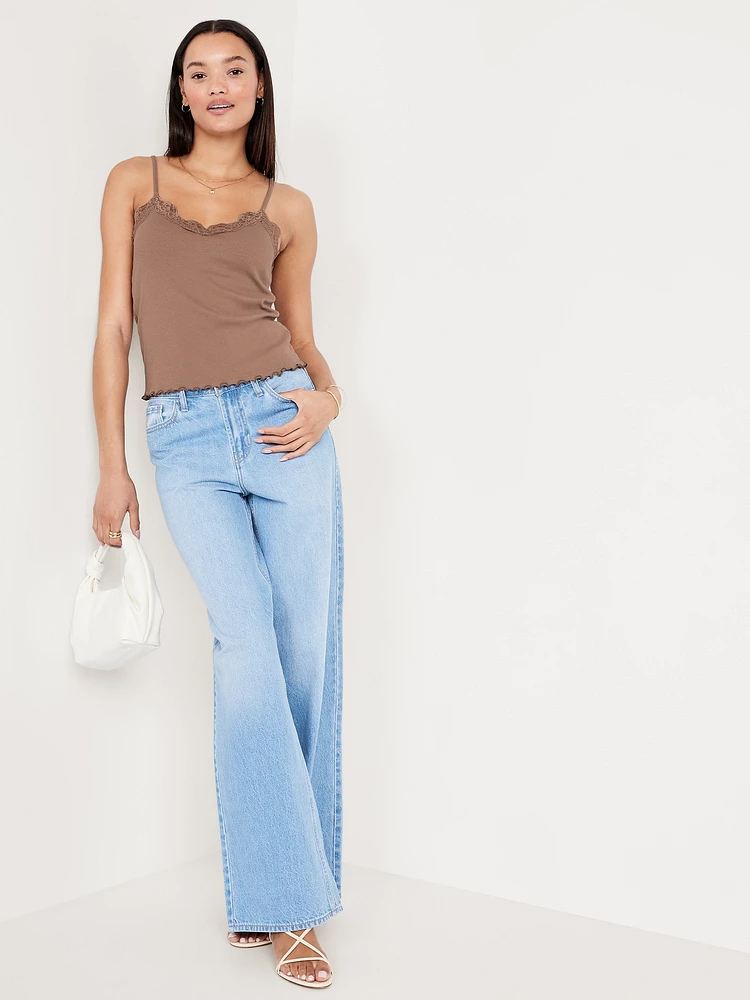 Lace-Trim Cami Tank Top