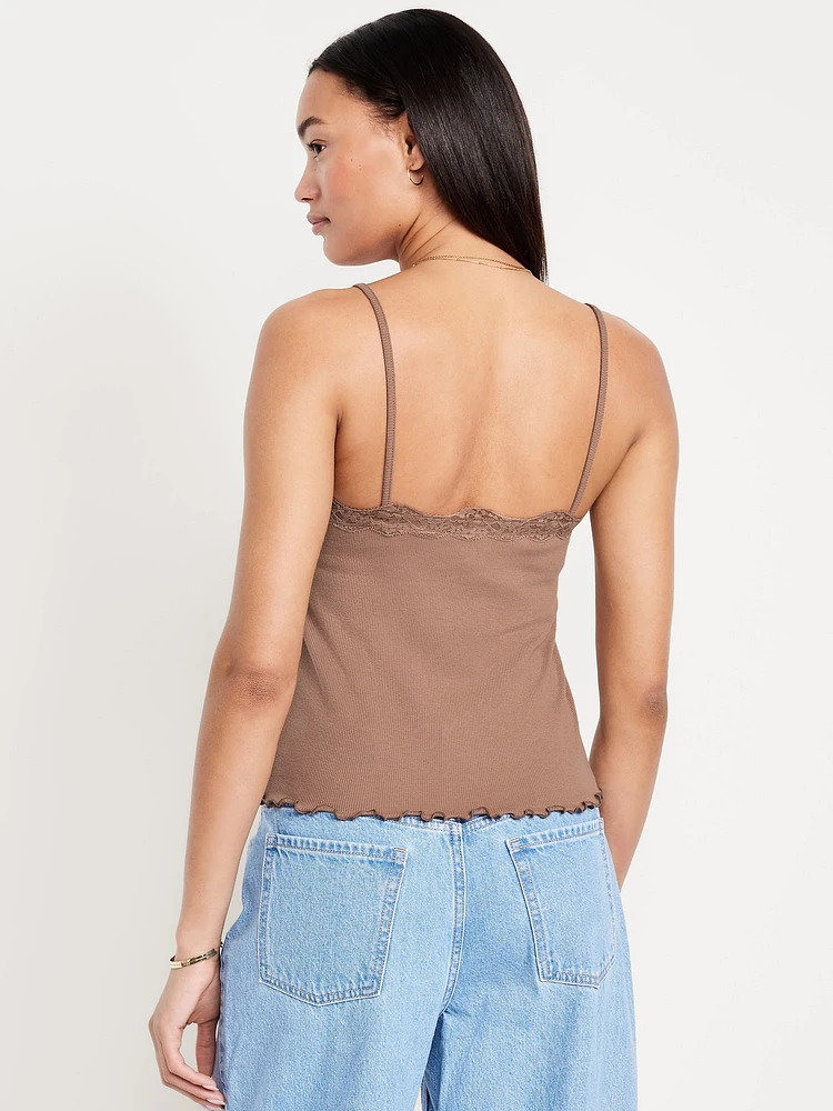 Lace-Trim Cami Tank Top