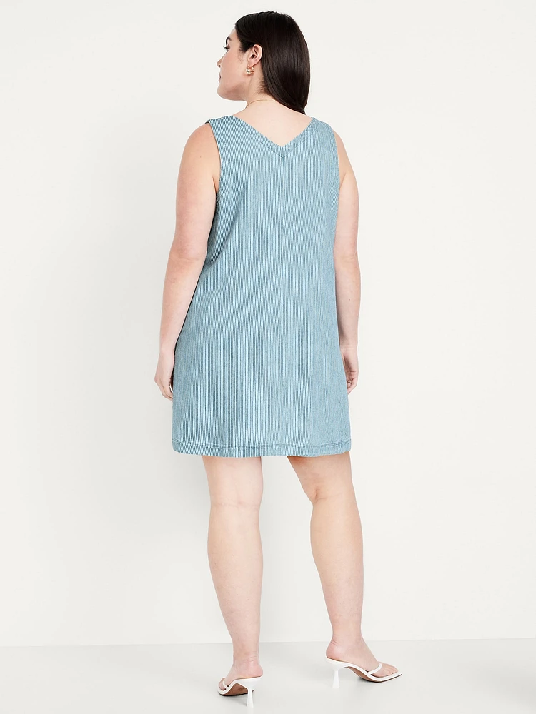 Sleeveless Button-Front Mini Dress