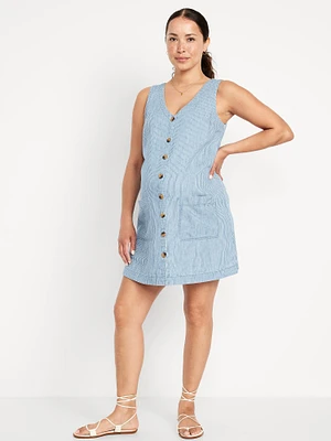 Robe courte denim de maternité