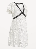 Robe courte à garniture en dentelle de maternité