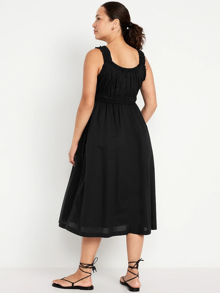 Robe ajustée et évasée fleurie sans manches de maternité
