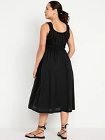 Robe ajustée et évasée fleurie sans manches de maternité