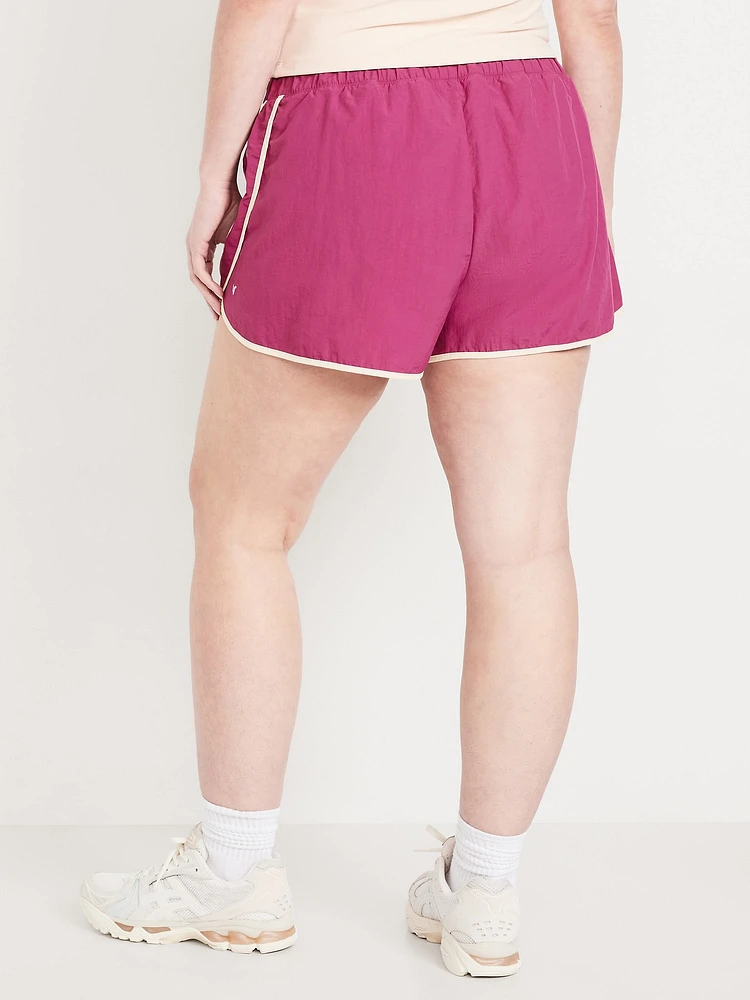 Mid-Rise Woven Run Shorts