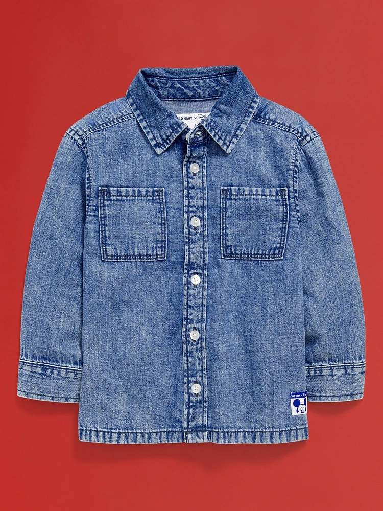 Old Navy x Disney© Mickey Mouse Long-Sleeve Jean Shirt for Toddler Boys