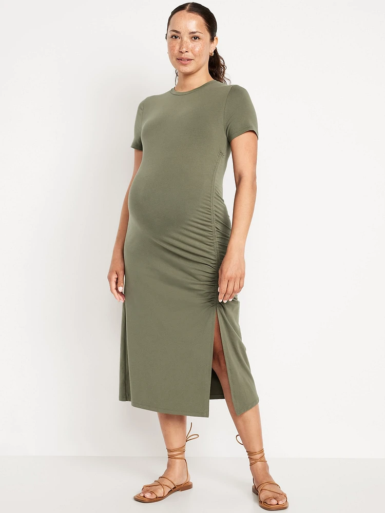Robe froncée à manches courtes de maternité