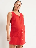 NEED FABRIC CONTENT Robe courte en denim à col en V de maternité