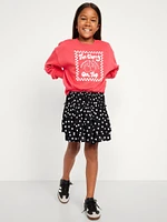 Printed Tiered Ruffled Skirt for Girls