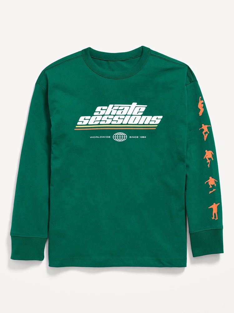 Oversized Long-Sleeve Graphic T-Shirt for Boys