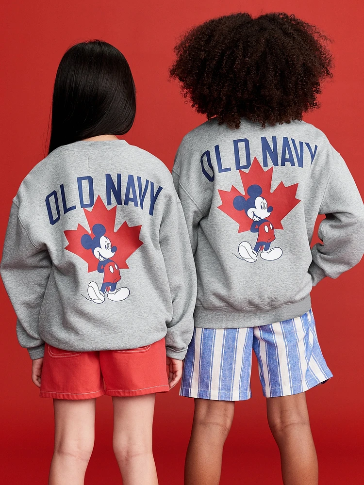 Old Navy x Disney© Mickey Mouse Gender-Neutral Flag Logo-Graphic Sweatshirt for Kids
