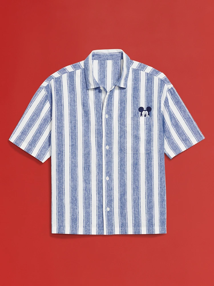 Old Navy x Disney© Linen-Blend Cropped Utility Shirt