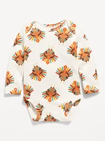 Printed Unisex Long-Sleeve Bodysuit for Baby