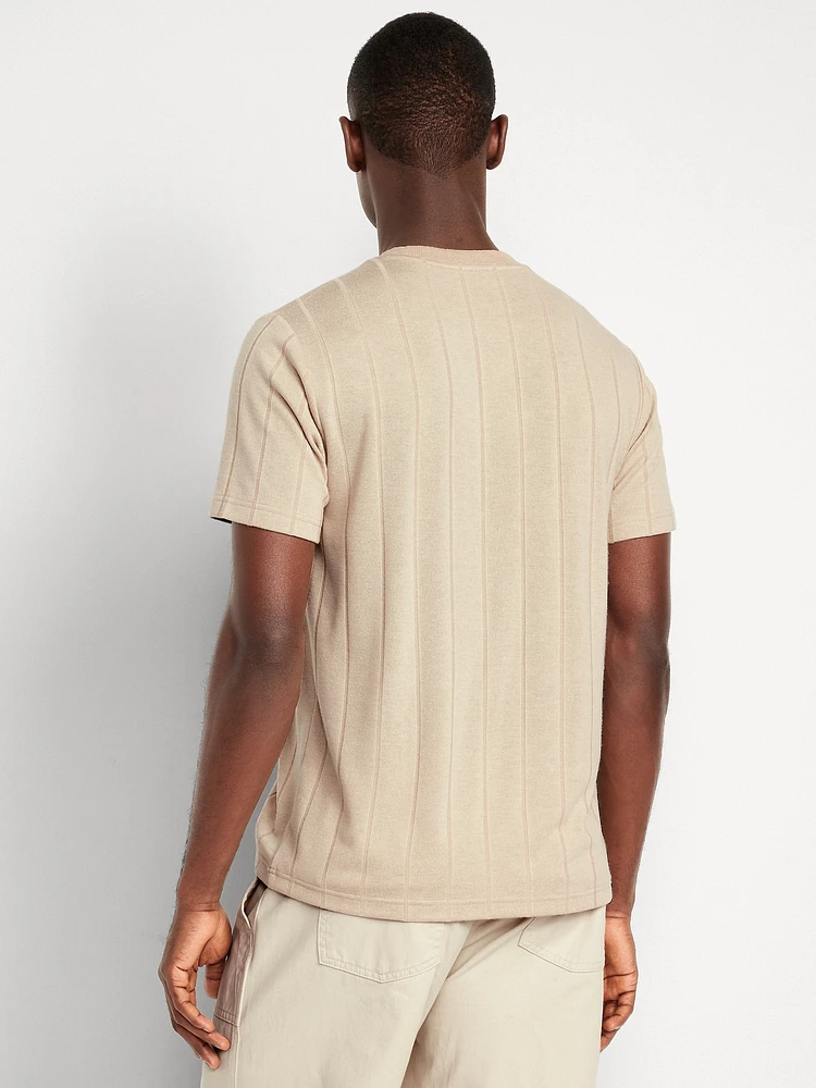 Crew-Neck Ribbed T-Shirt
