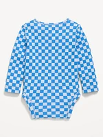 Printed Long-Sleeve Henley Bodysuit for Baby