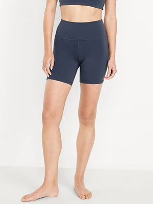 High-Waisted StudioSmooth Biker Shorts -- 6-inch inseam
