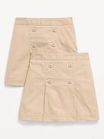 School Uniform Pleated Skort 2-Pack for Girls