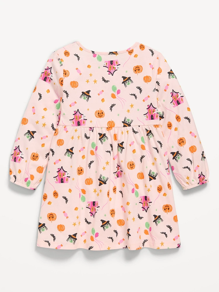 Printed Long-Sleeve Dress for Toddler Girls