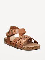 Perforated Faux-Leather Sandals for Baby