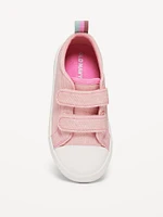 Double Secure-Strap Twill Sneakers for Toddler Girls