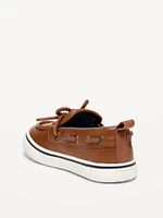 Faux-Leather Boat Shoes for Toddler Boys