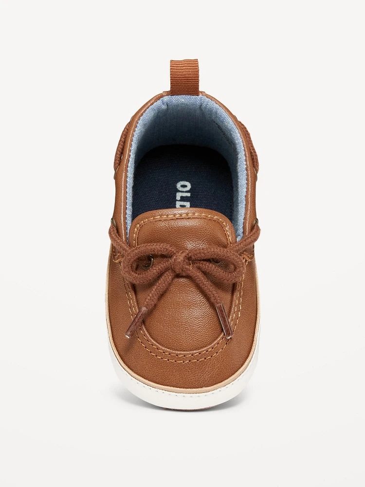 Faux-Leather Boat Shoes for Baby