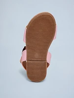 Faux-Leather Perforated Sandals for Toddler Girls