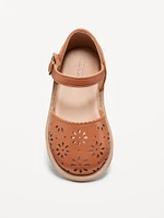 Chunky Perforated Ballet Sandals for Toddler Girls