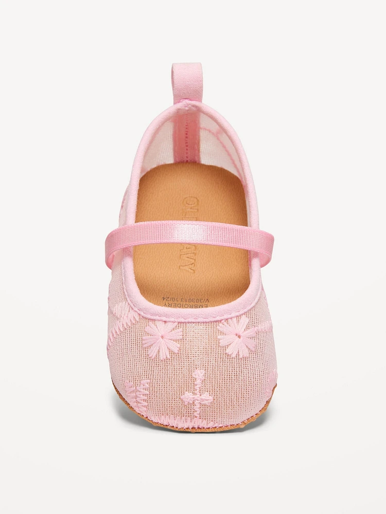 Embroidered Mesh Ballet Flats for Baby
