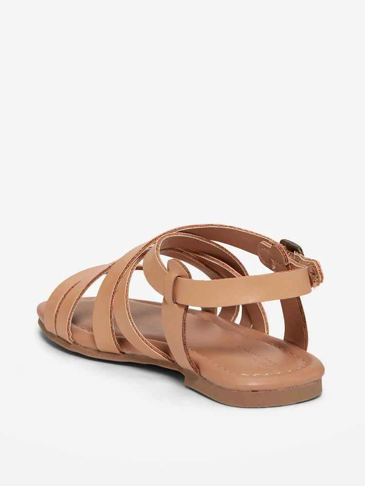 Faux-Leather Strappy Sandals for Toddler Girls