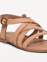 Faux-Leather Strappy Sandals for Toddler Girls