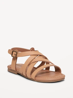 Faux-Leather Strappy Sandals for Toddler Girls