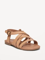 Faux-Leather Strappy Sandals for Toddler Girls
