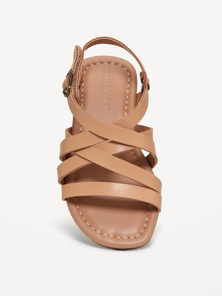 Faux-Leather Strappy Sandals for Toddler Girls