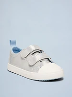 Metallic Double Secure-Strap Sneakers for Toddler Girls