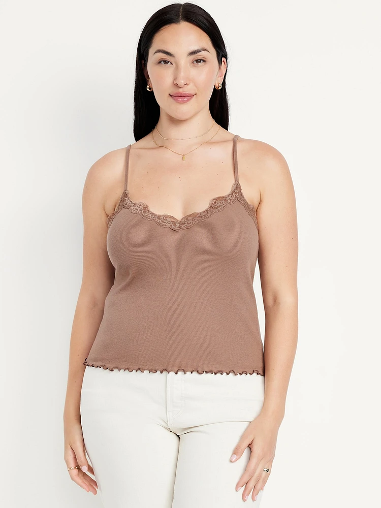 Lace-Trim Cami Tank Top