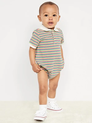 Short-Sleeve Polo One-Piece for Baby
