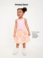 Short-Sleeve Graphic T-Shirt and Skort Set for Toddler Girls