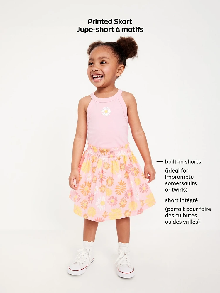 Fitted Halter Graphic Tank and Skort Set for Toddler Girls