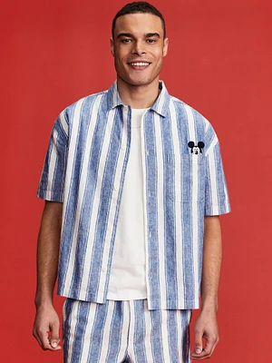 Old Navy x Disney© Linen-Blend Cropped Utility Shirt