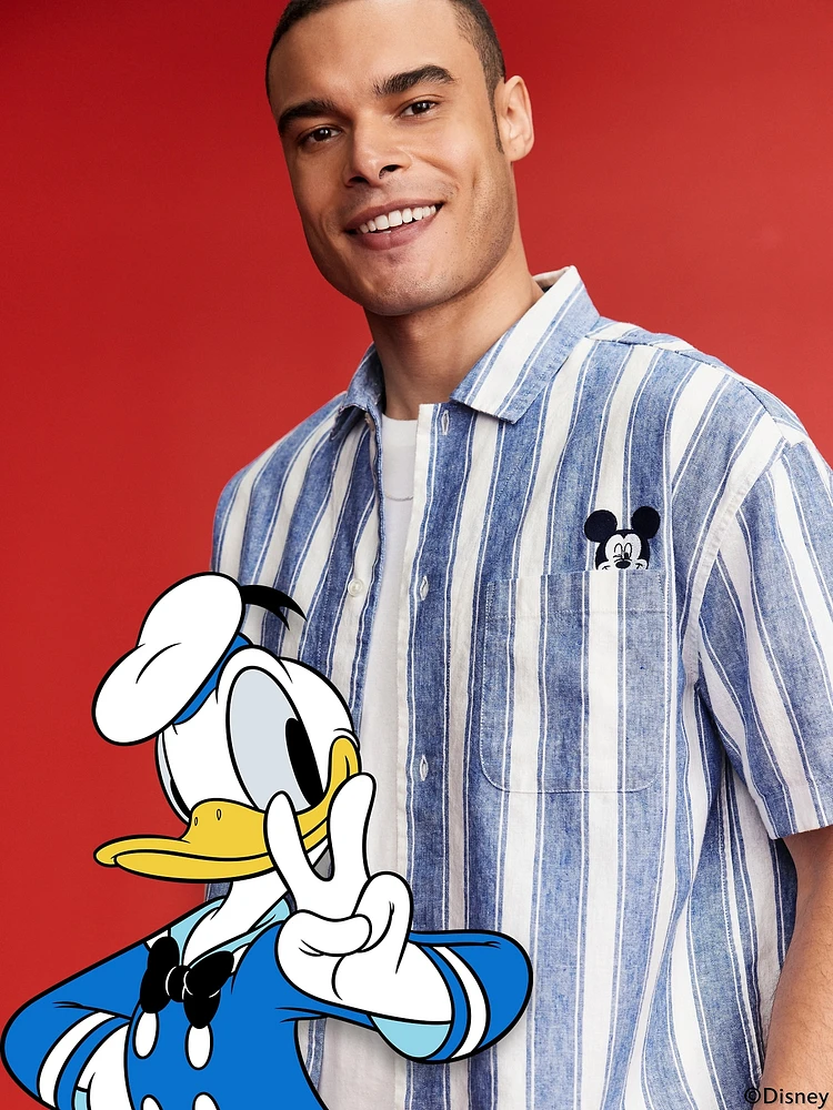 Old Navy x Disney© Linen-Blend Cropped Utility Shirt